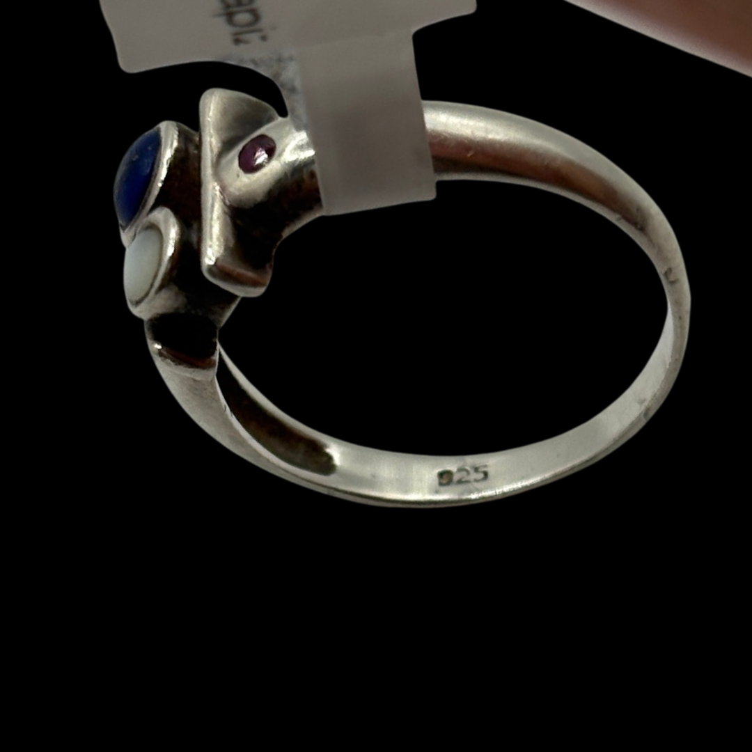 Sterling Elbaite Tourmaline Cabachon Ring