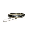 925 Engraved Bangle with Safety Chain