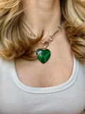 Green Malachite Heart Pendant