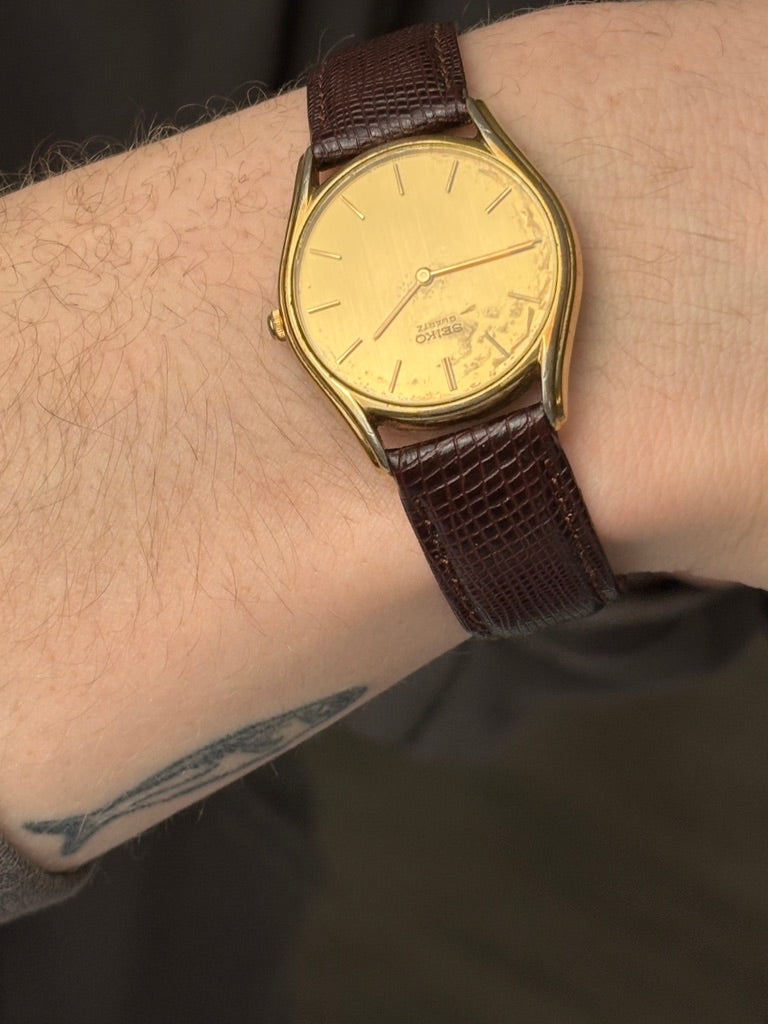 Men's Seiko Analog Gold Plated Watch