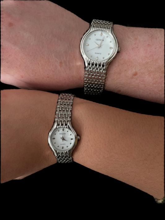 Geneva Silver Analog Watch