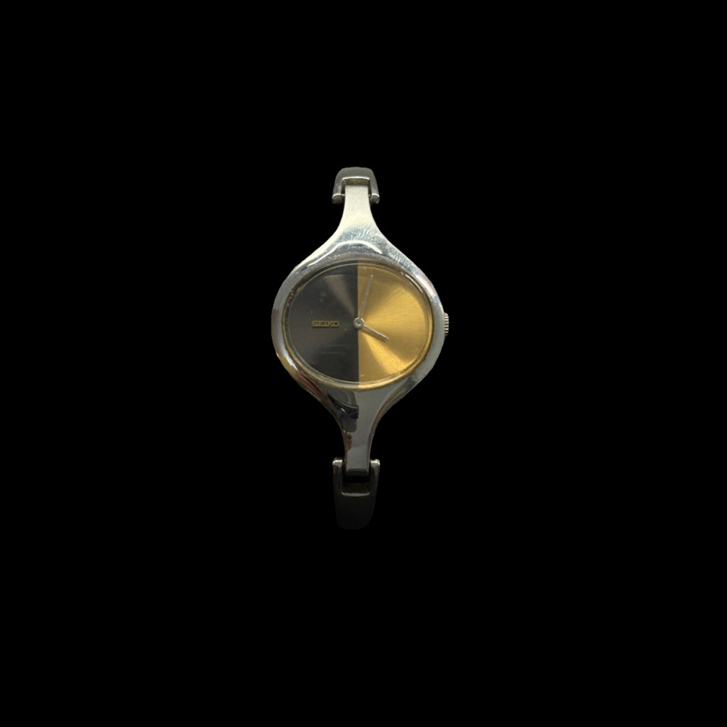 Bouton de manchette manuel Seiko à cadran bicolore
