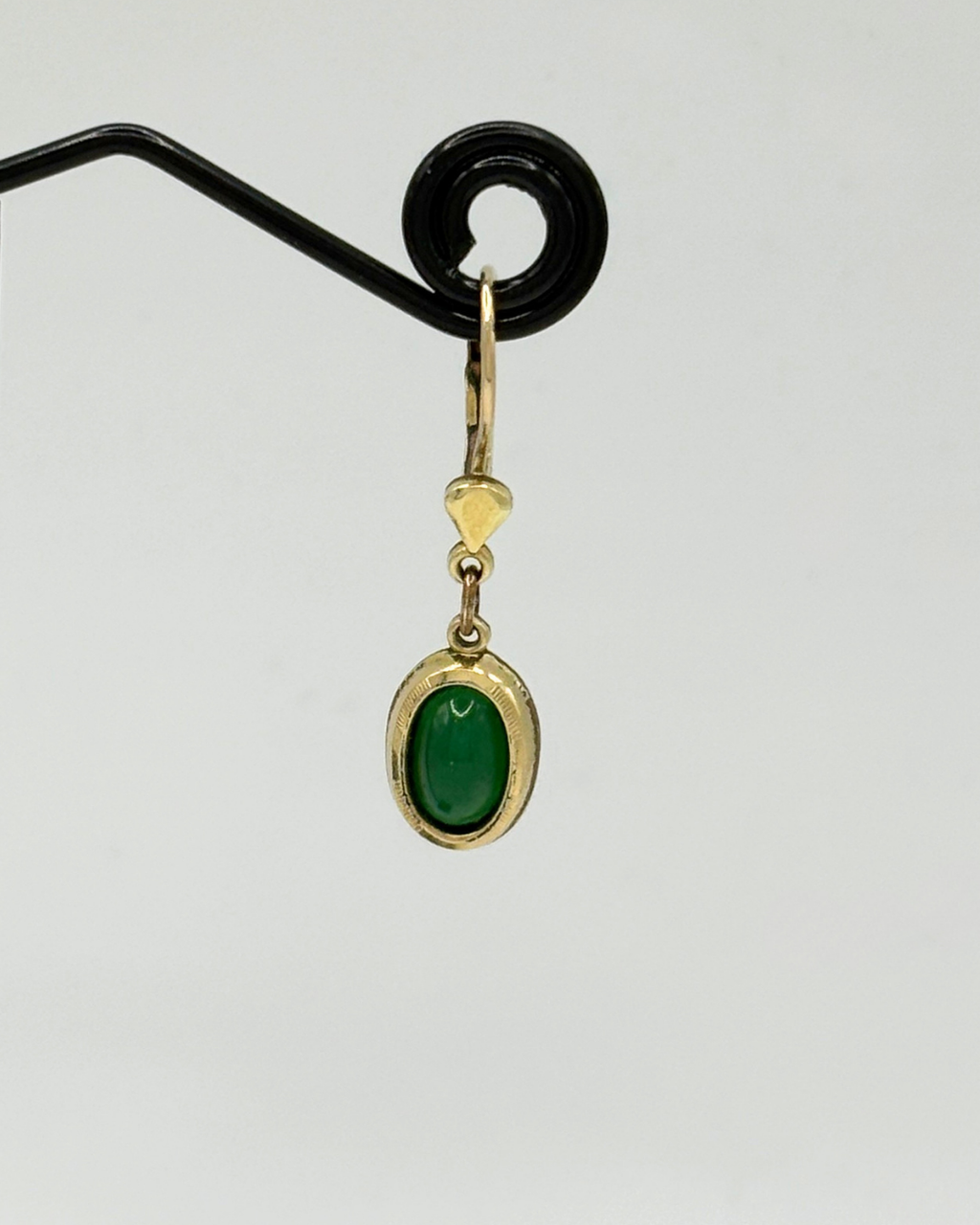 Boucles d'oreilles en calcédoine verte Kordes & Lichtenfels plaqué or