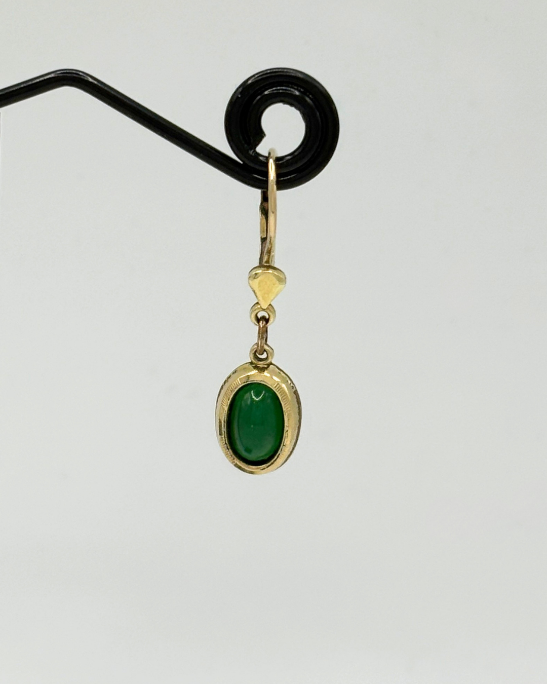 Boucles d'oreilles en calcédoine verte Kordes & Lichtenfels plaqué or