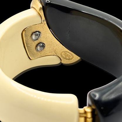 Trifari Black White & Gold Bangle