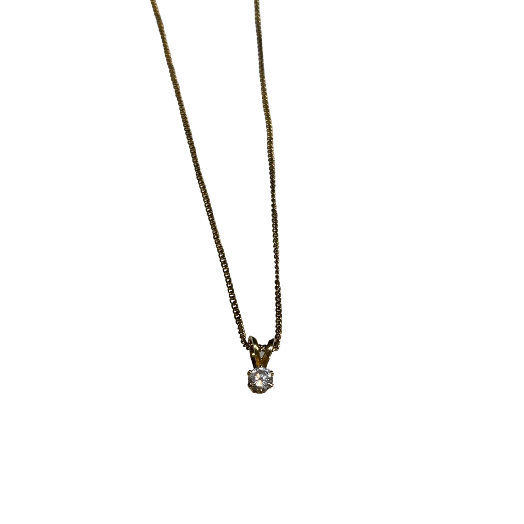 Gold over 925 White CZ Dainty Necklace
