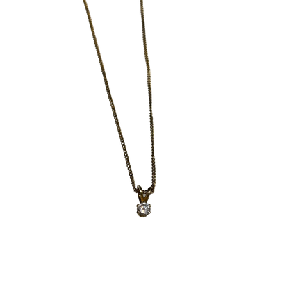 Gold over 925 White CZ Dainty Necklace