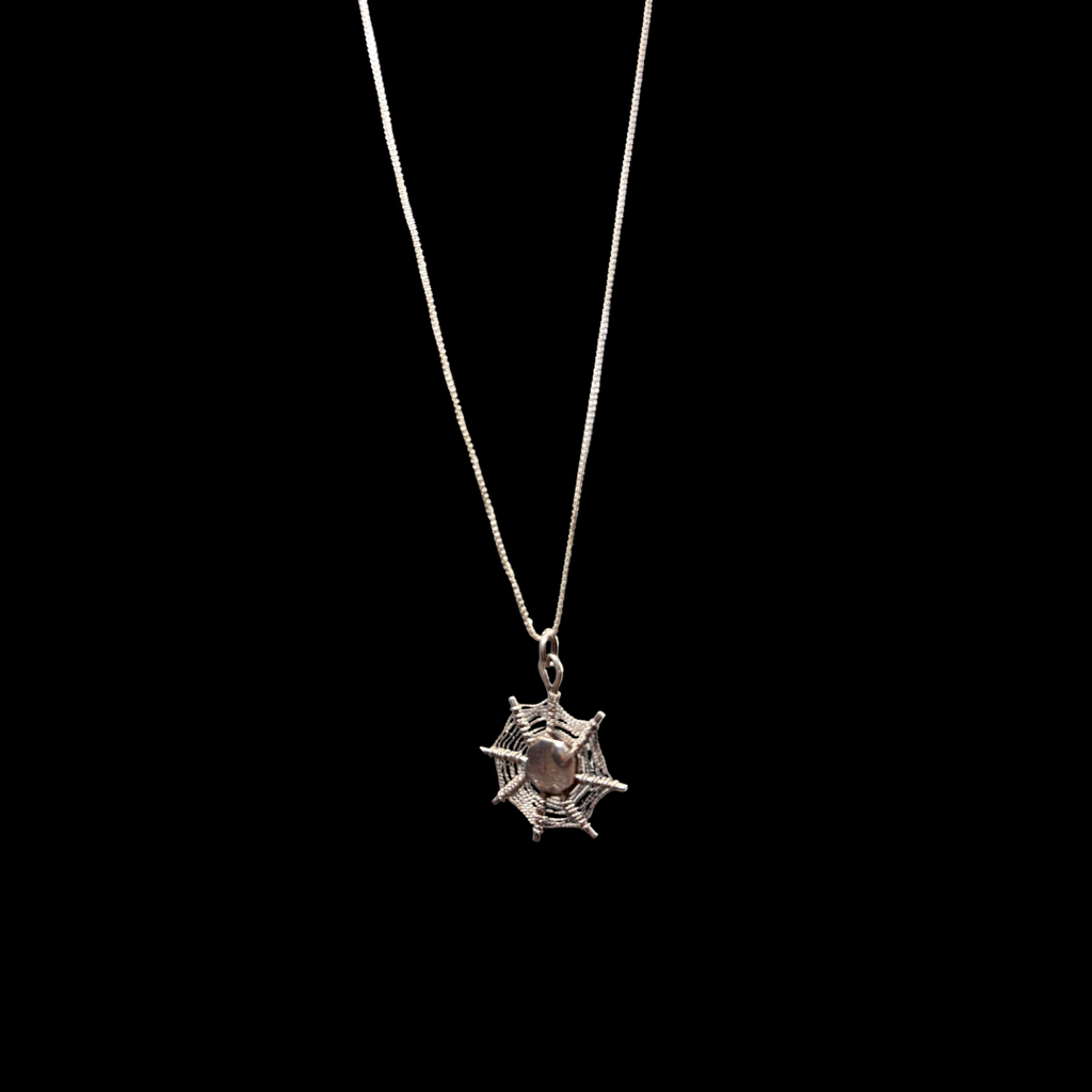 Sterling Spider Web Necklace
