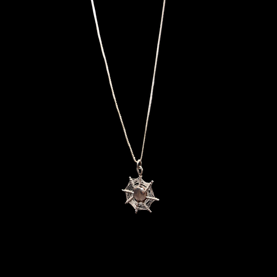 Sterling Spider Web Necklace
