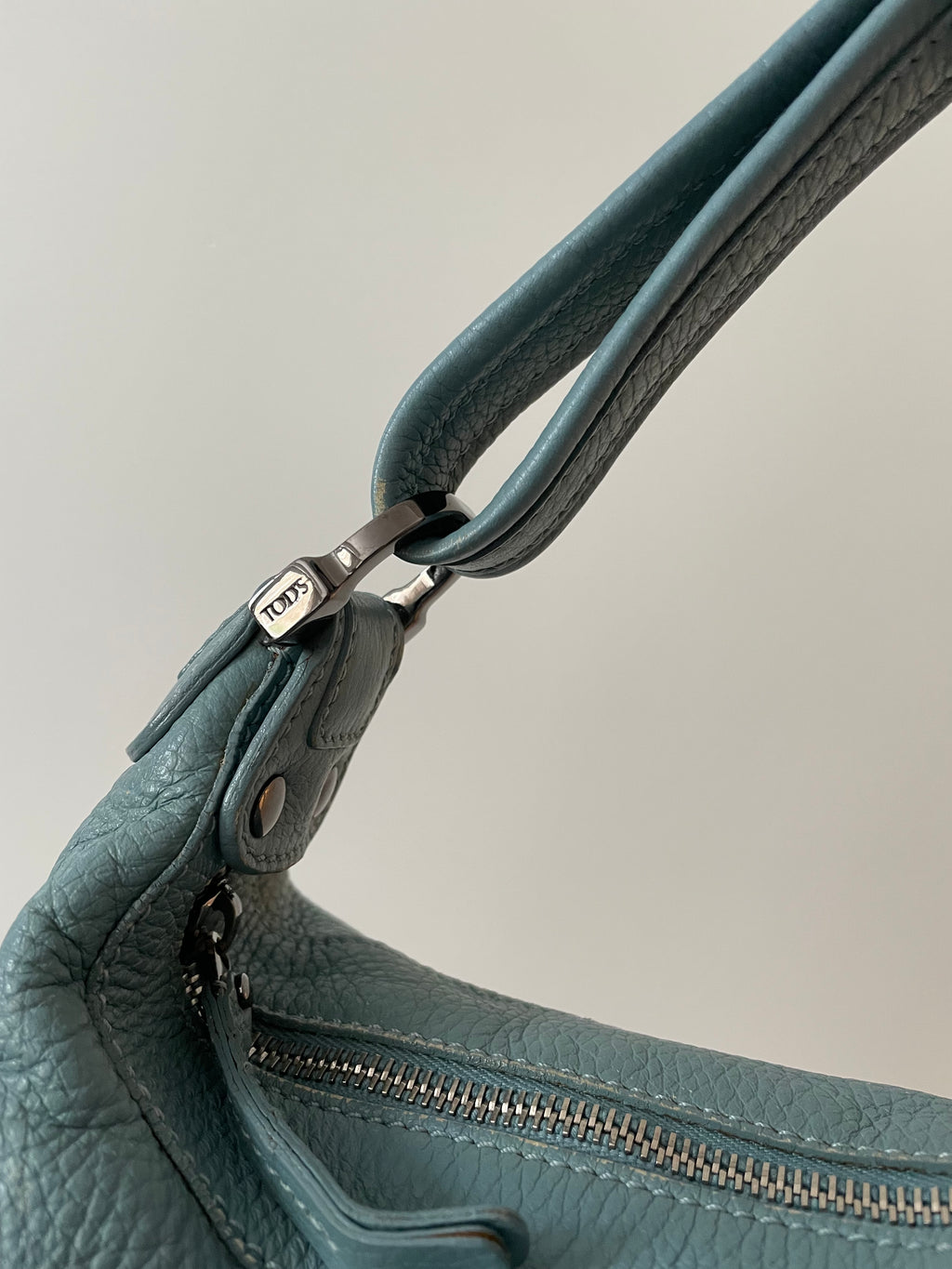 Tods Light Blue Medium Mickey Hobo Bag