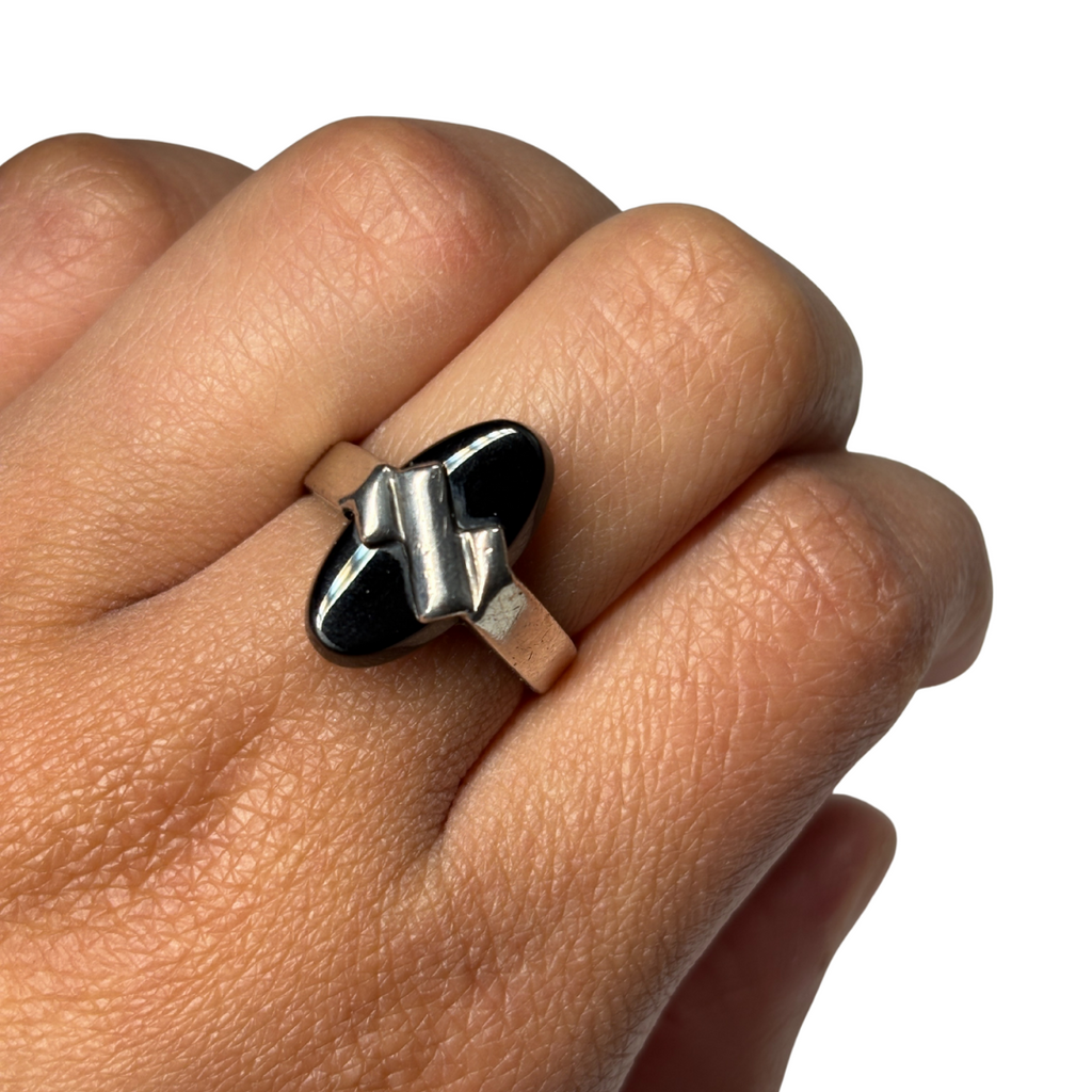 925 Oval Onyx Statement Ring