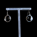 Sterling Crescent and Onyx Dangle Earrings