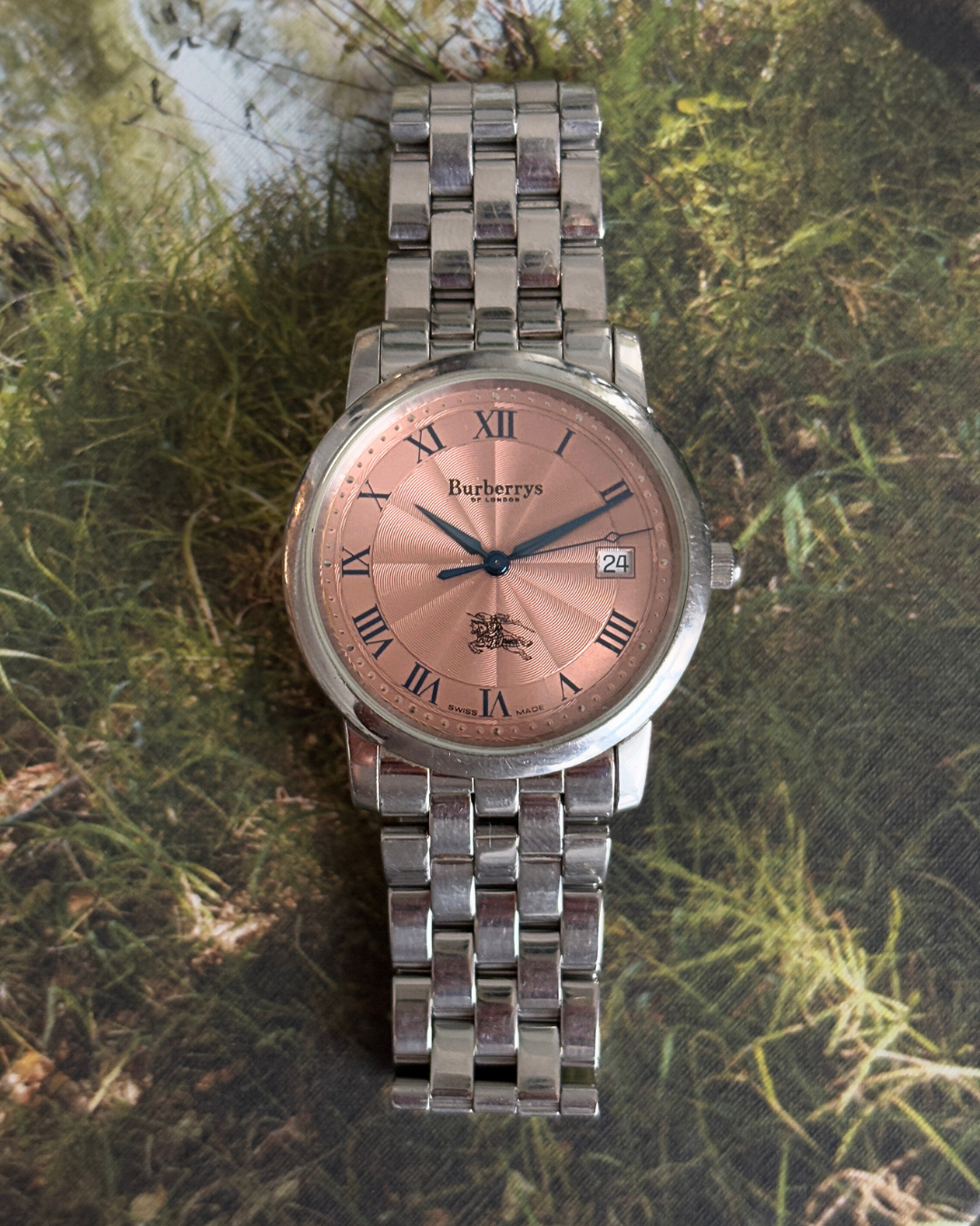 Burberry Salmon Guilloché Date Window Quartz