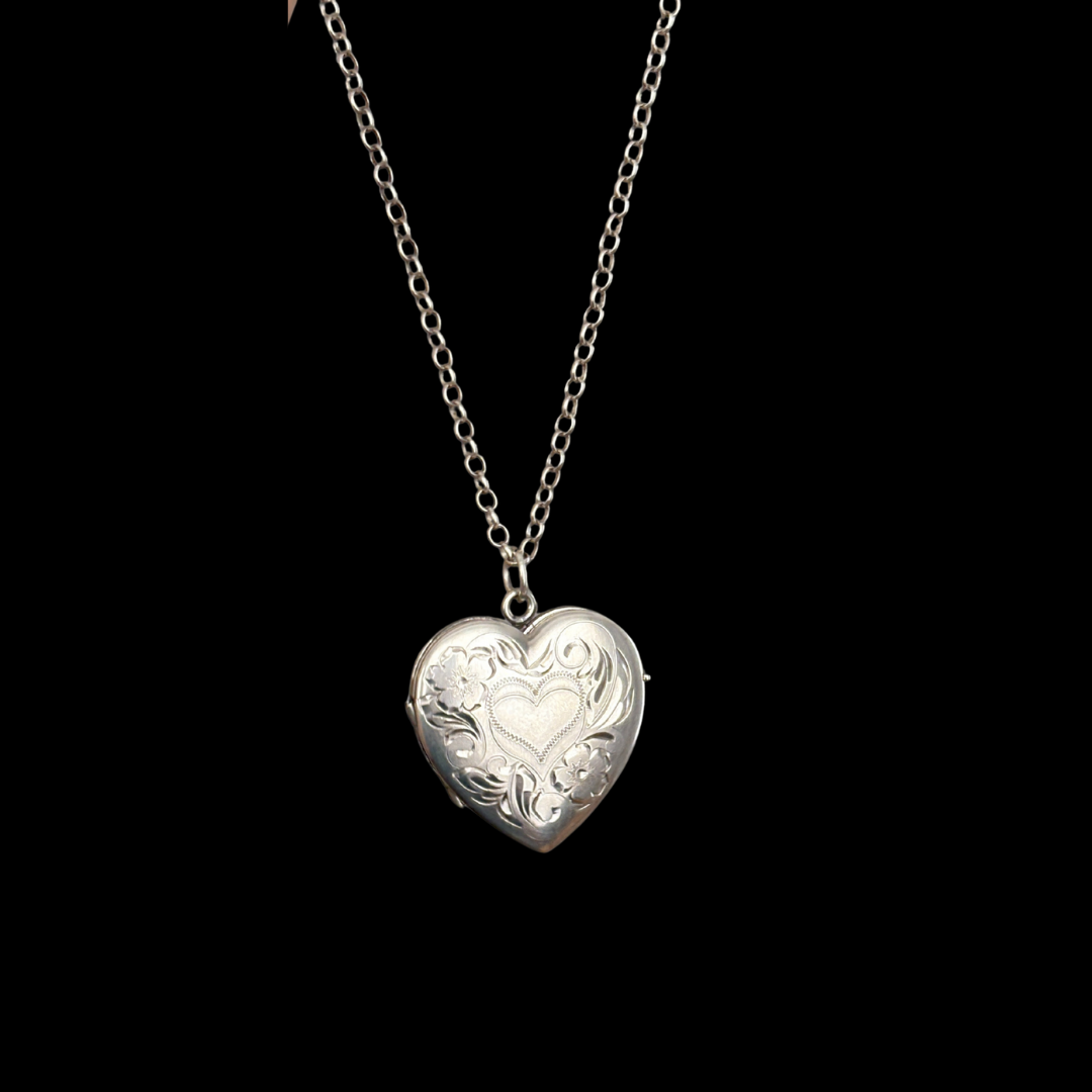 4 Picture Sterling Heart locket