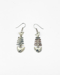 Sterling Silver Articulated Fish Skeleton Dangle Earrings