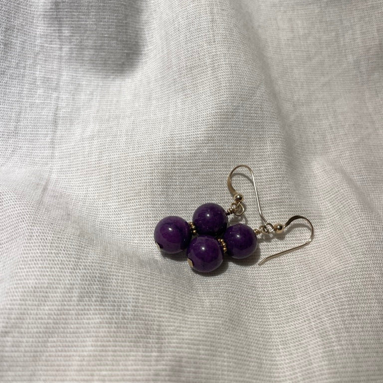 Gold Filled Dainty Amethyst Gold Dangling Earrings