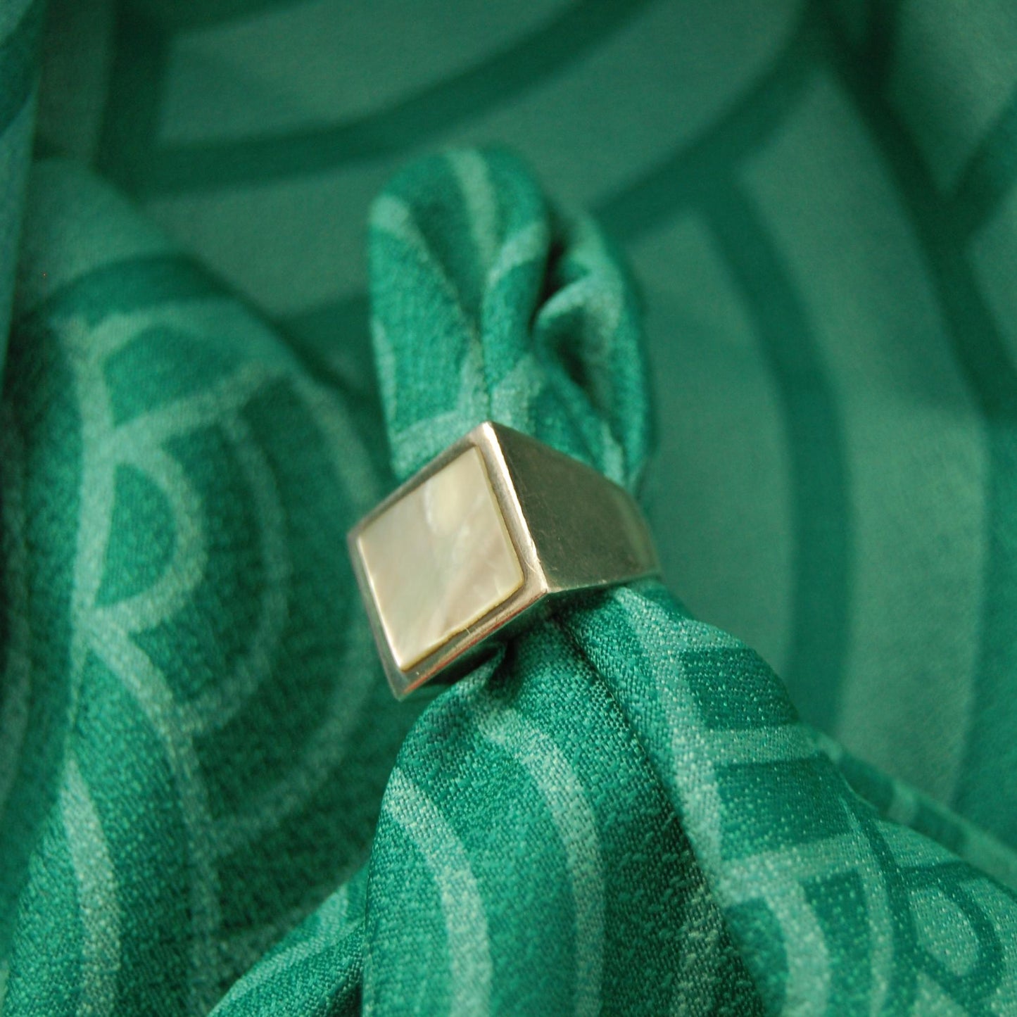 925 Mother of Pearl Signet Ring