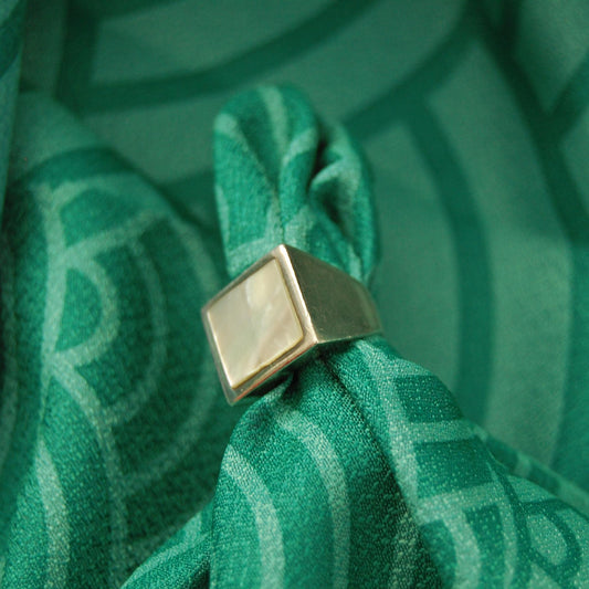 925 Mother of Pearl Signet Ring