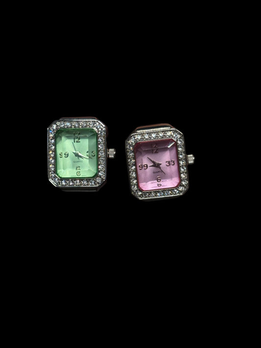 Green Avon Cocktail Watch Ring