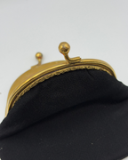Vintage Black Coin Purse with Filigree Centre Scarab Motif