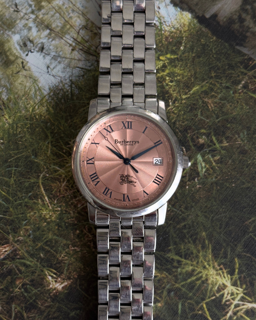 Burberry Salmon Guilloché Date Window Quartz