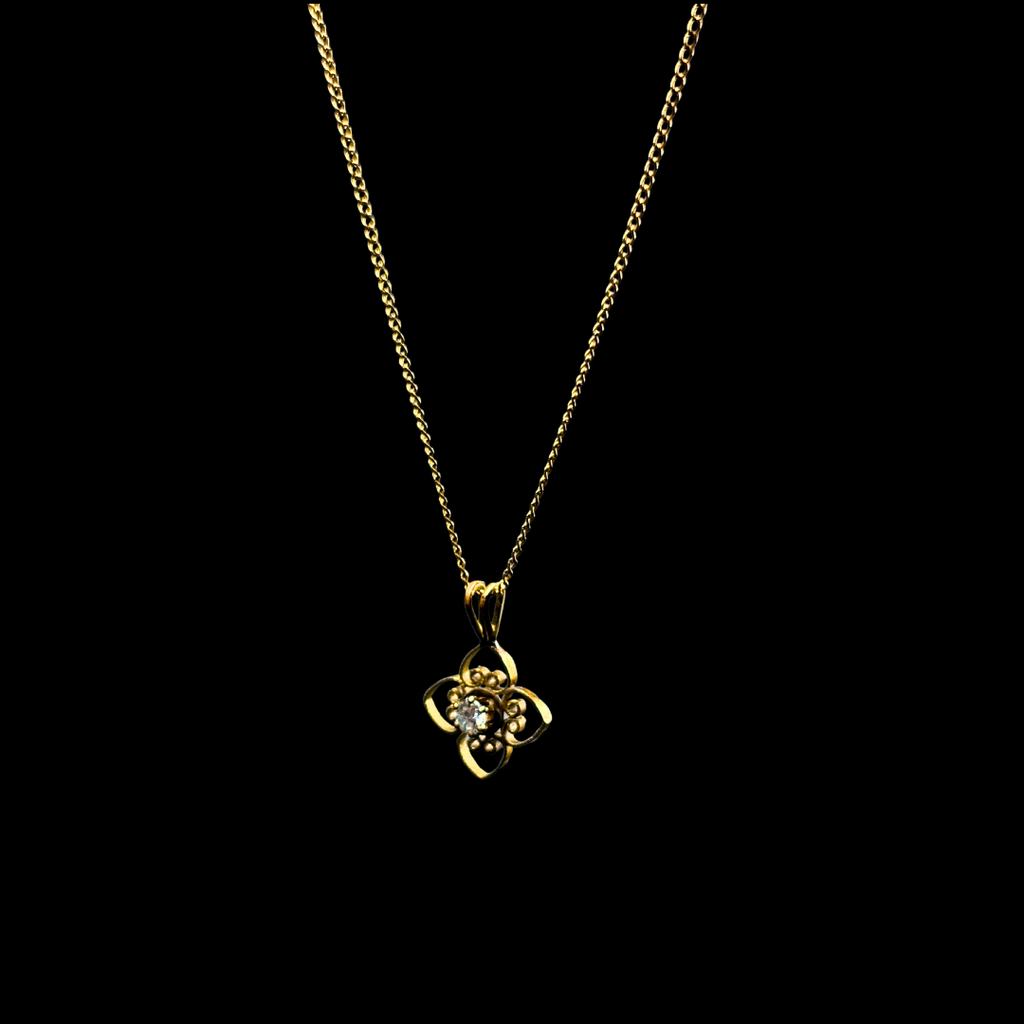 Filigrane Floral Plaqué Or Oxyde de Zirconium