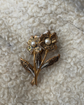Vintage Faux Pearl Flower Brooch