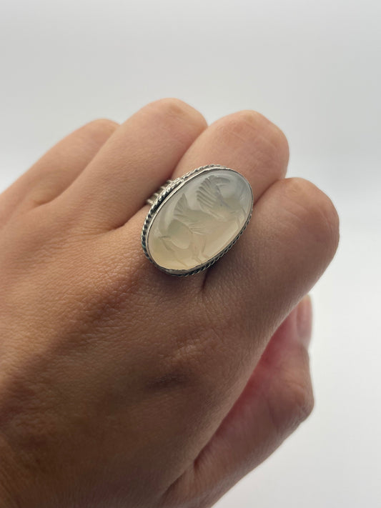 Antique Agate Intaglio Seal Ring with Horse