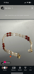 14KT Rice Pearl & Carnelian Bracelet