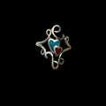 Bague double cœur Navajo 925