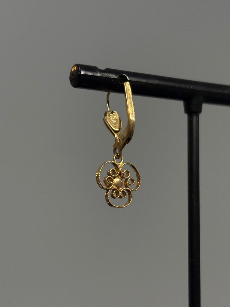 Floral Edwardian Amethyst Drop Earrings