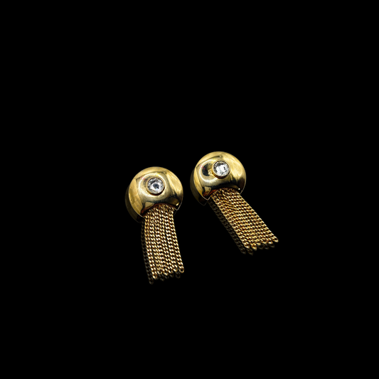 Statement Rhinestone Chain Drop Earrings