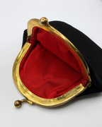 Vintage Black Coin Purse with Filigree Centre Scarab Motif