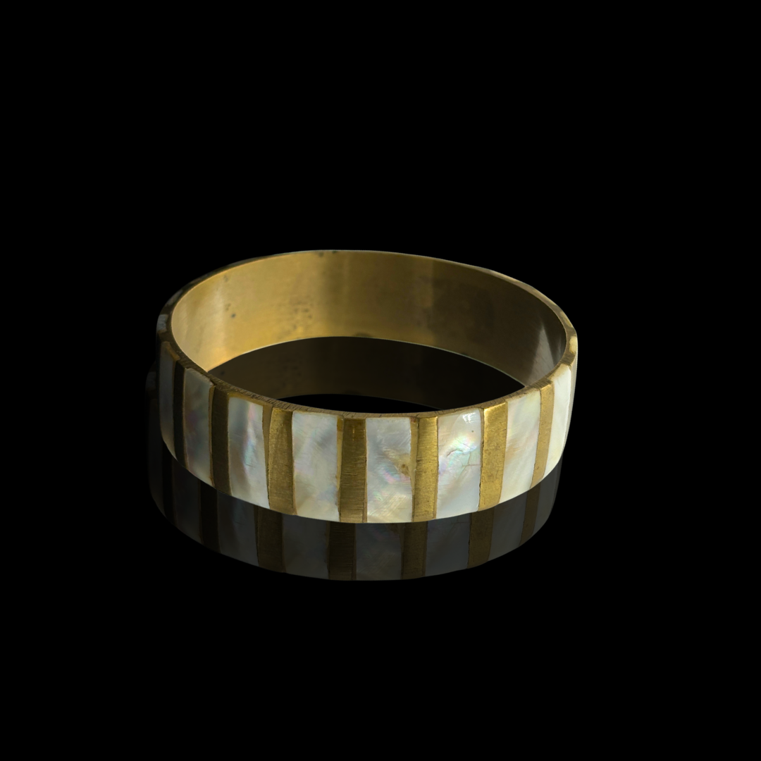 Gold Filled Mother of Pearl Bangle