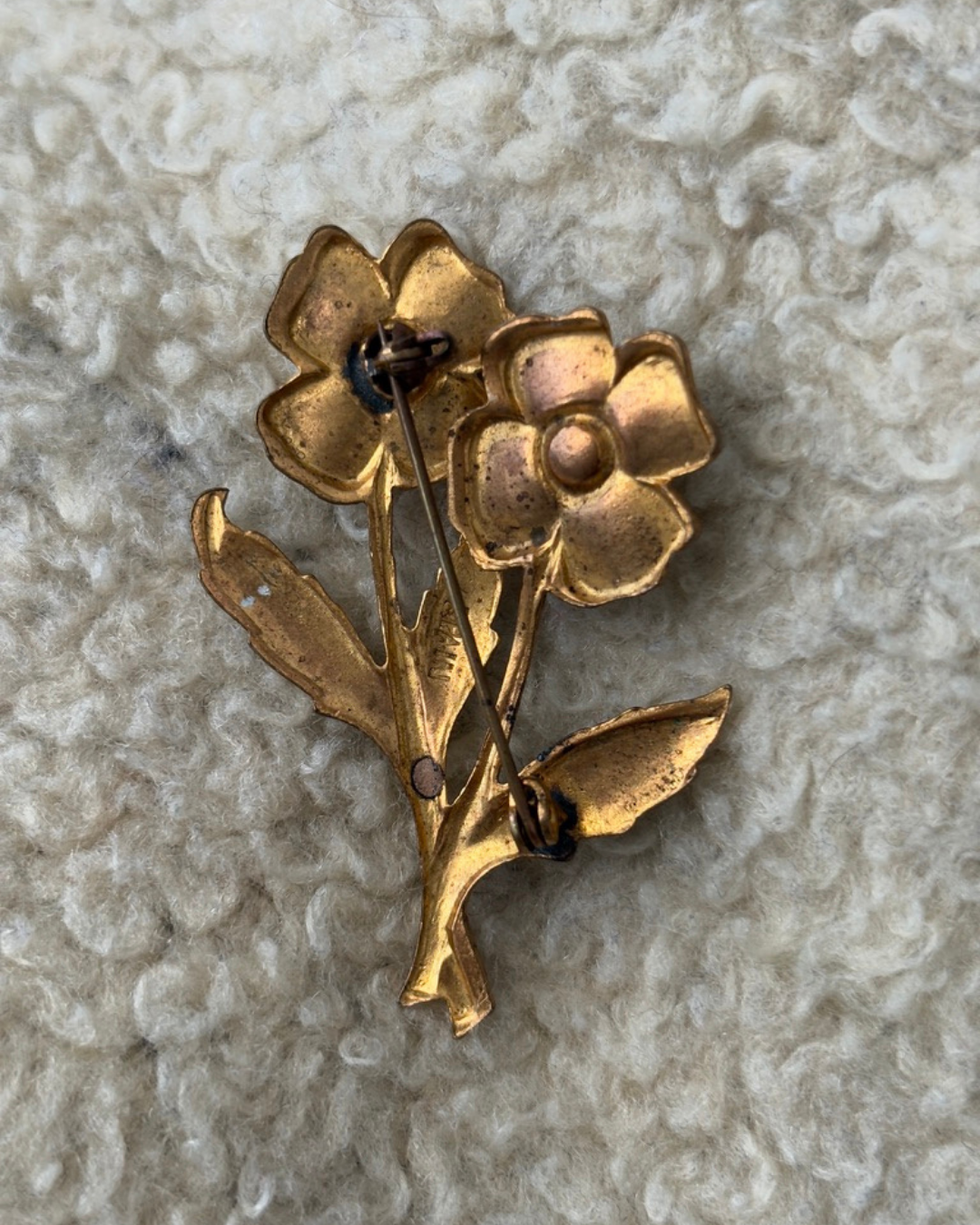 Vintage Faux Pearl Flower Brooch