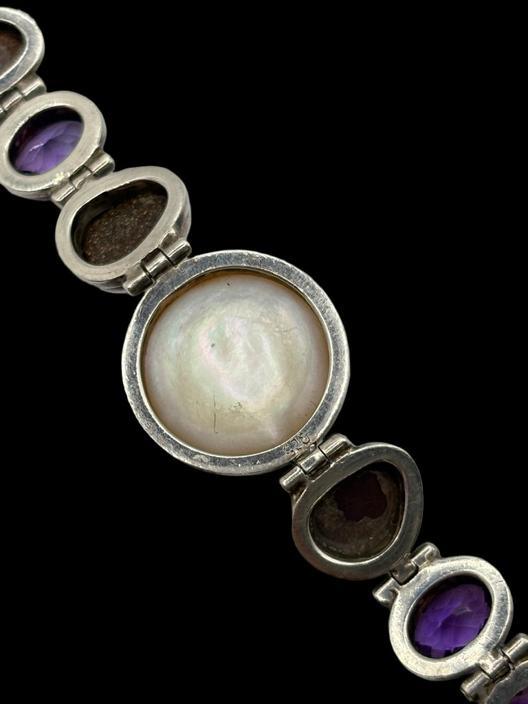 Sterling Multi-Gemstone Statement Bracelet