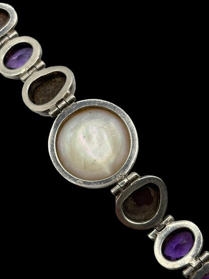 Sterling Multi-Gemstone Statement Bracelet