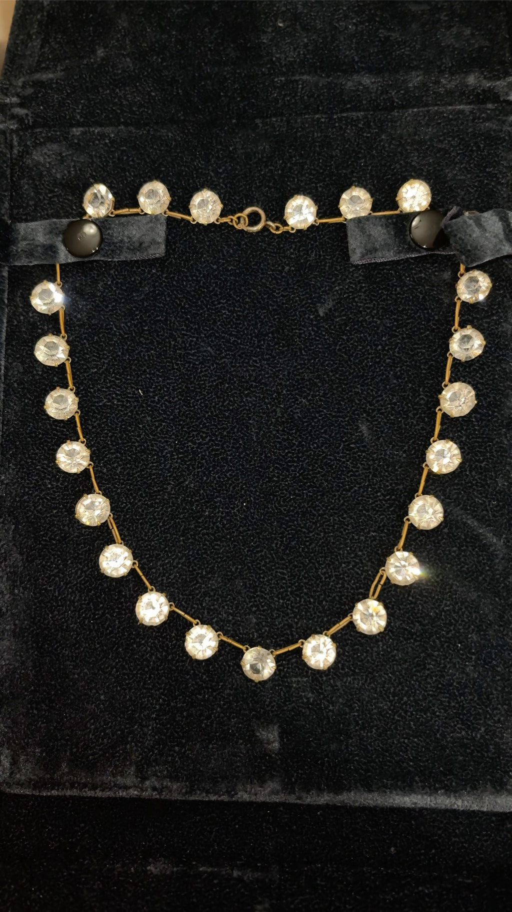 White Rhinestone Paste Choker