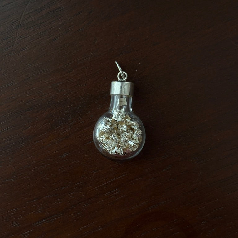 Sterling Silver Shaker Pendant with Silver Shavings