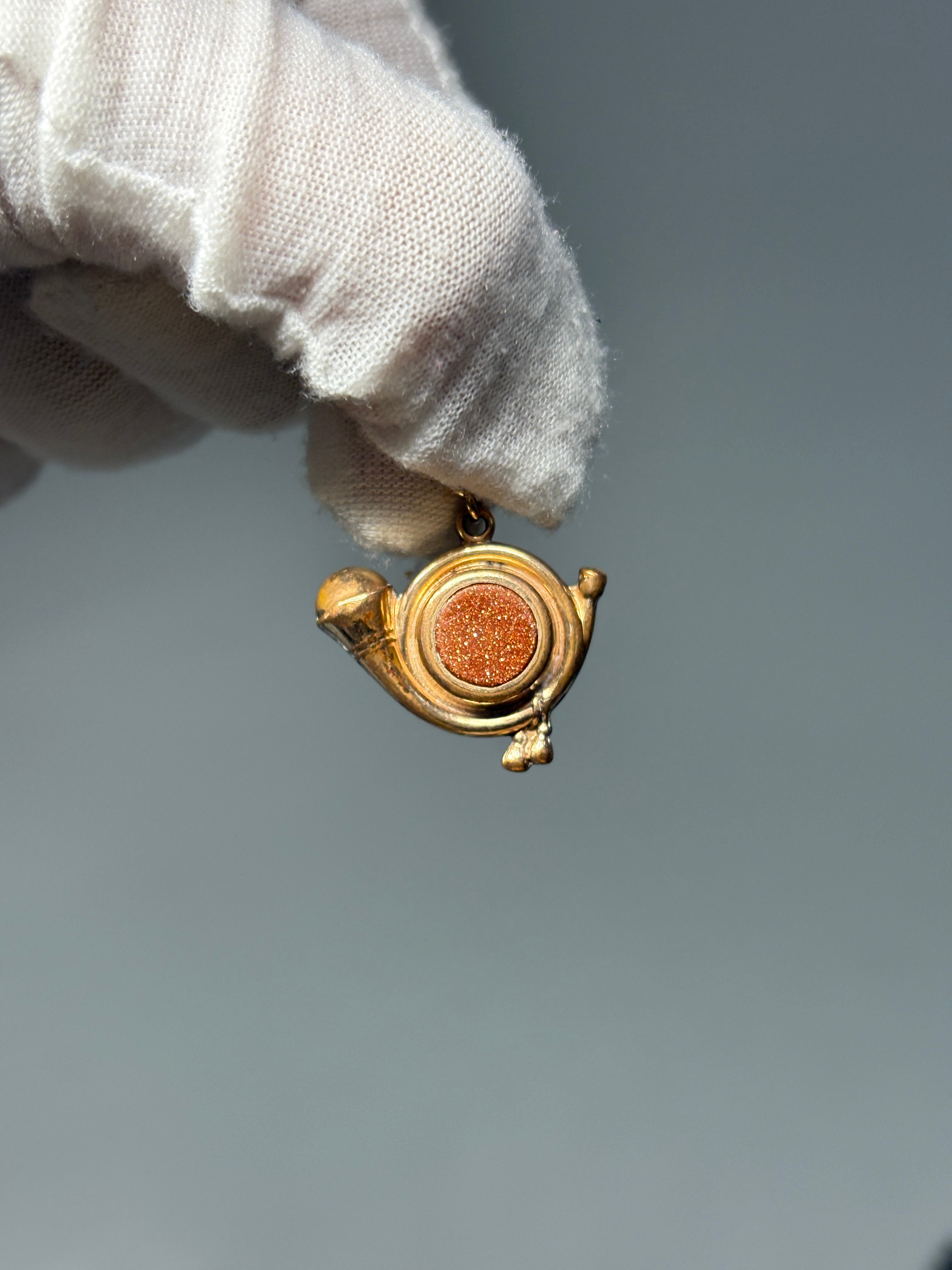 Fob d'infanterie en or rempli 0,65 ct. Pierre de soleil