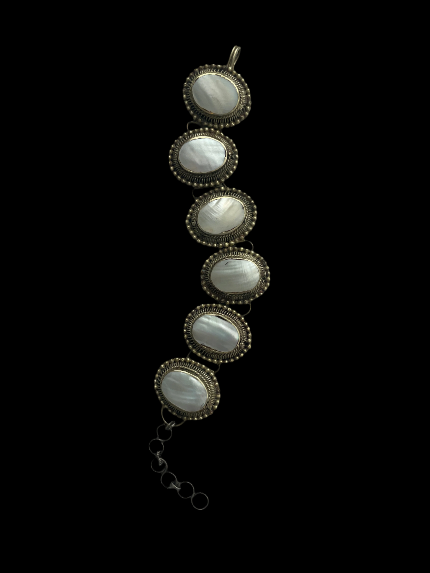 1930s Bronze Mother of Pearl Bracelet