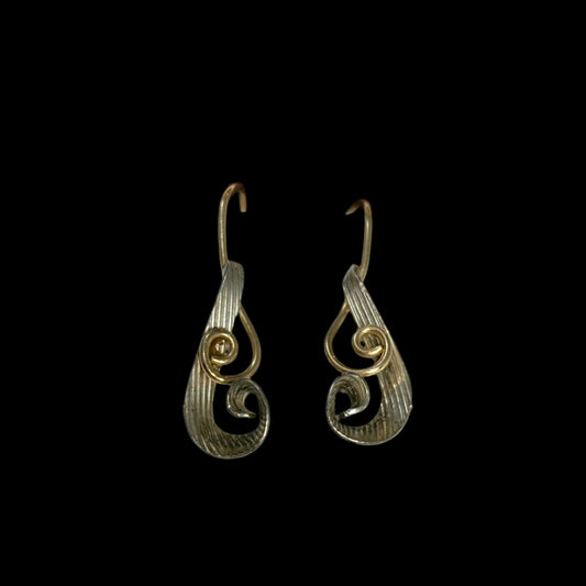 925 & 10KT Gold Musical Note Earrings