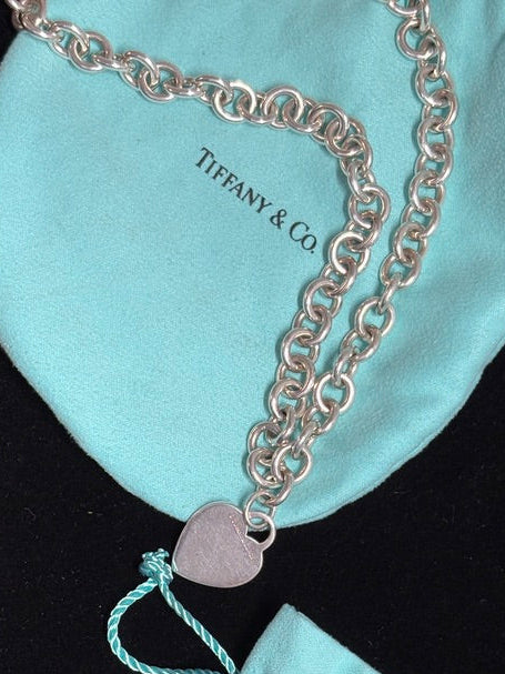 Tiffany & Co. Heart Tag Chain Link Necklace "Return to Tiffany's" Collection