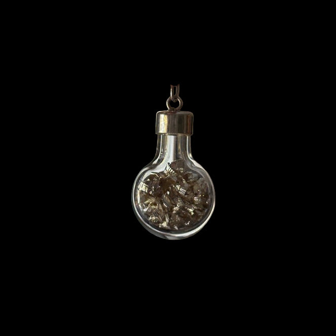 Sterling Silver Shaker Pendant with Silver Shavings