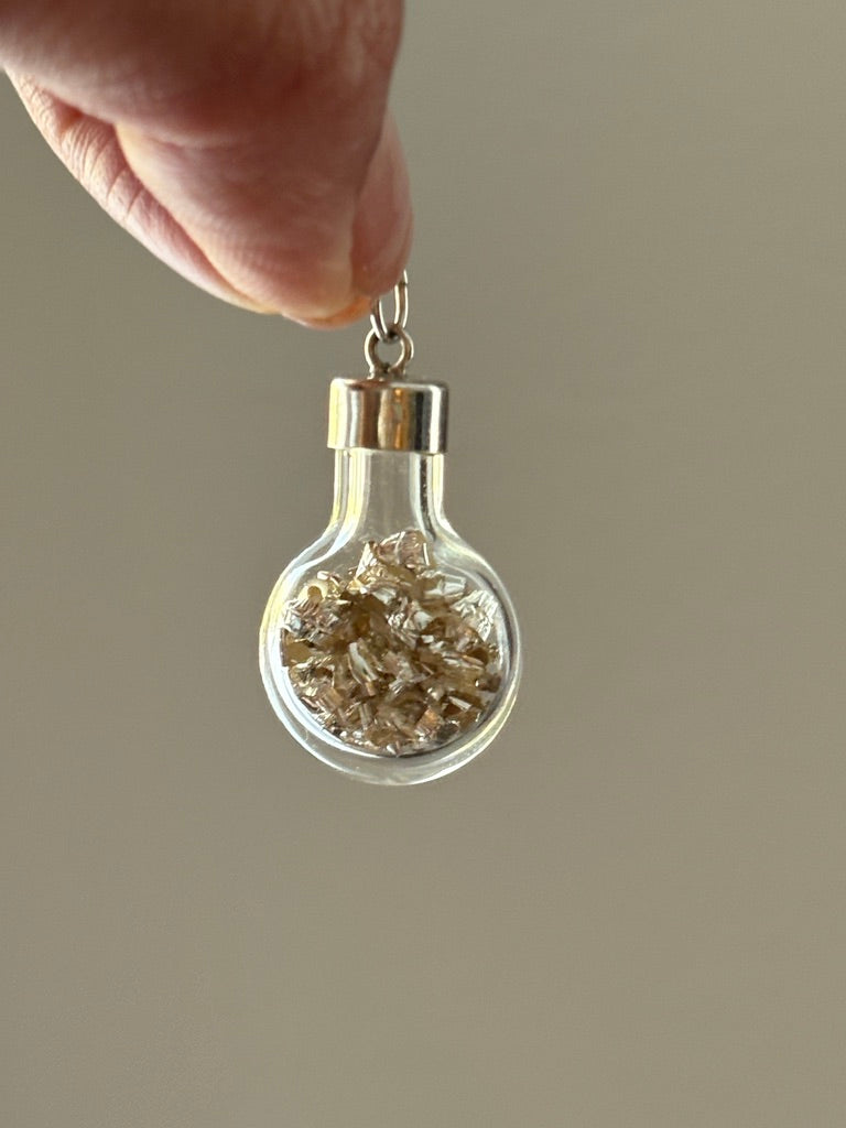 Sterling Silver Shaker Pendant with Silver Shavings