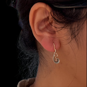 925 & 10KT Gold Musical Note Earrings