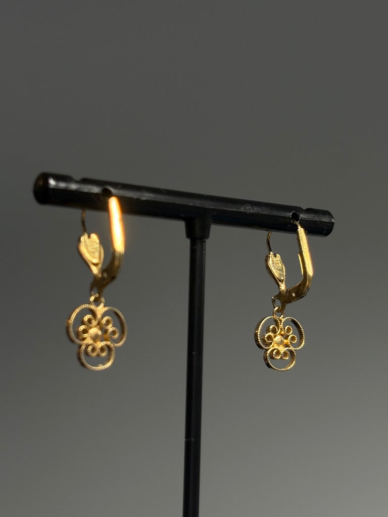 Floral Edwardian Amethyst Drop Earrings