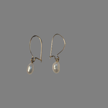 Gold Filled Wire Seed Pearl Earrings