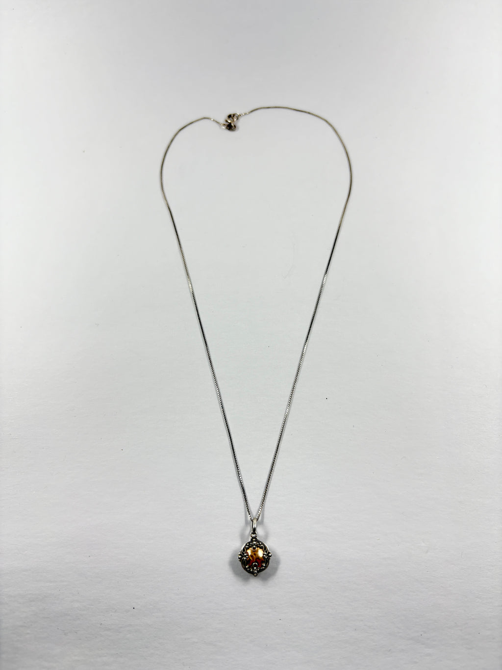 Rose Gold & Sterling Silver Art Nouveau Necklace