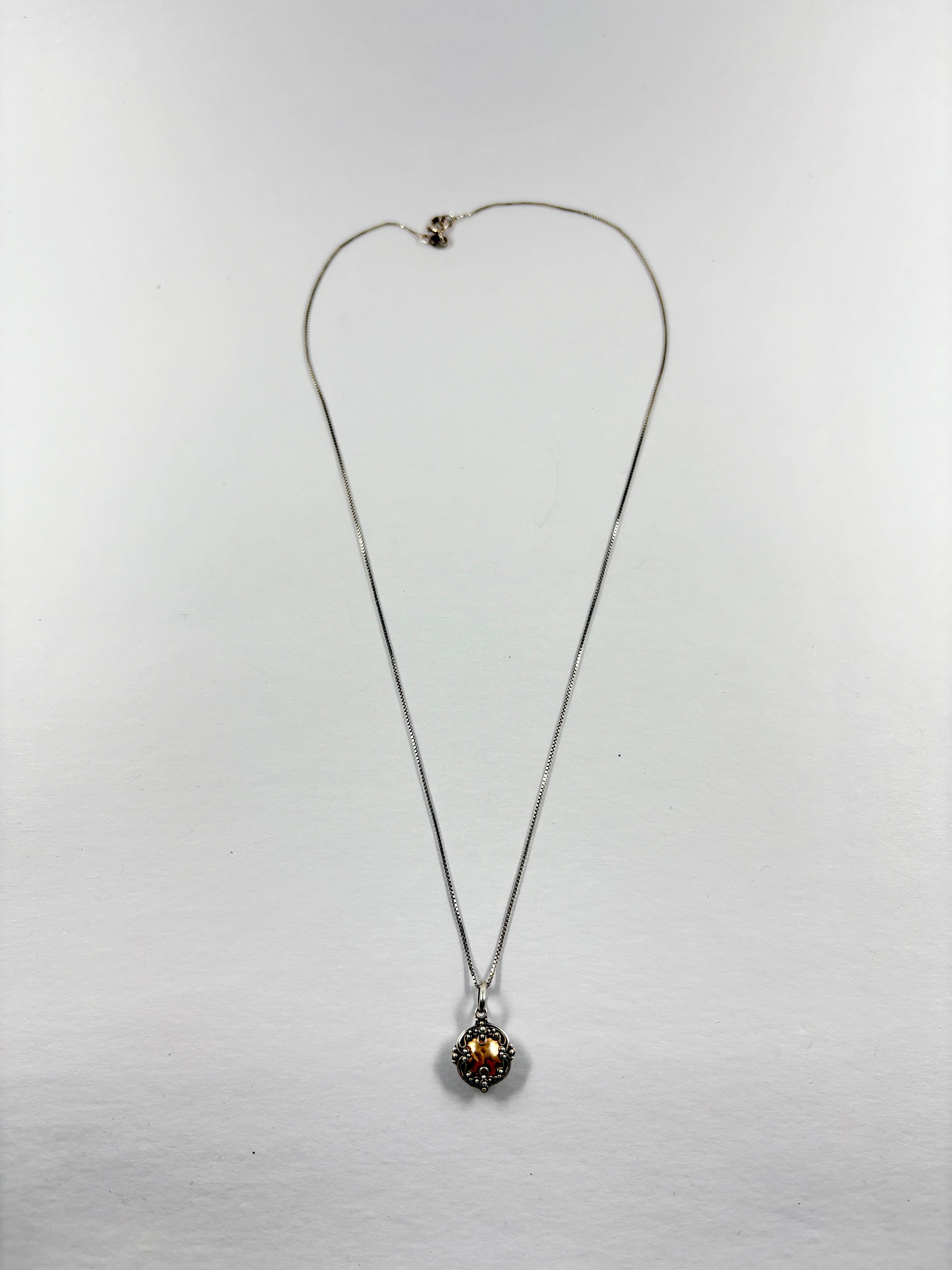 Rose Gold & Sterling Silver Art Nouveau Necklace